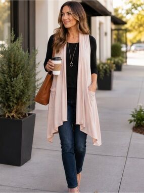 Agnes & Dora Limitless Cascade Vest Rose Gold XXS NWT